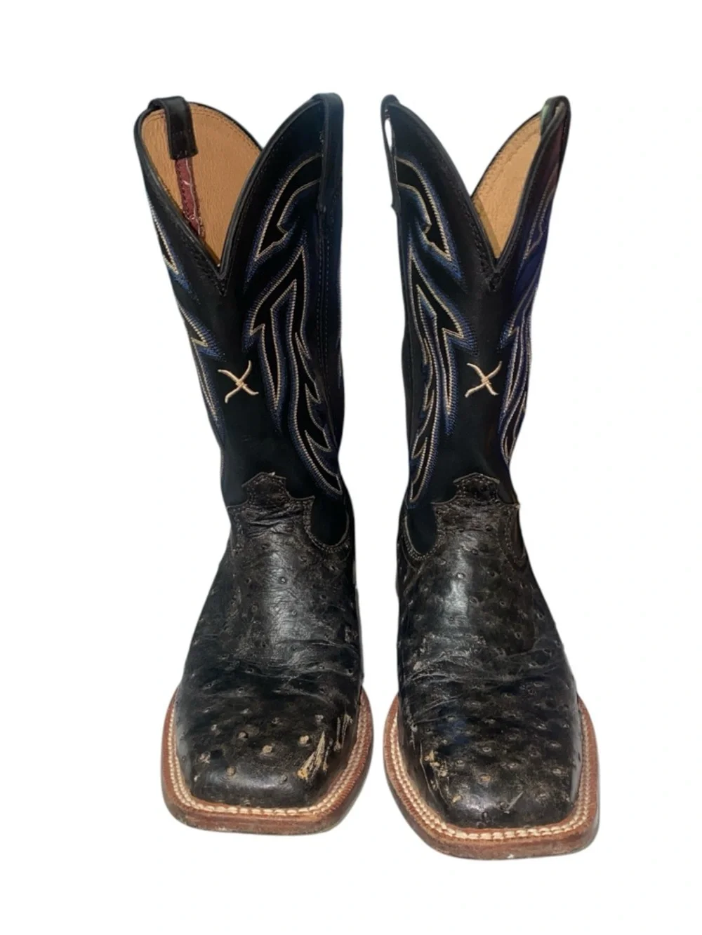 Twisted X Black Shaft with Brown Textured Foot Men's Cowboy Boots